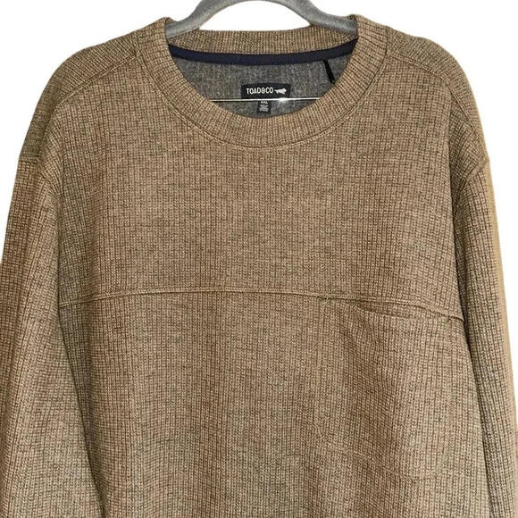 Toad & Co Breithorn Crew Sweater Tan Gray Blend Size XXL - Picture 2 of 8